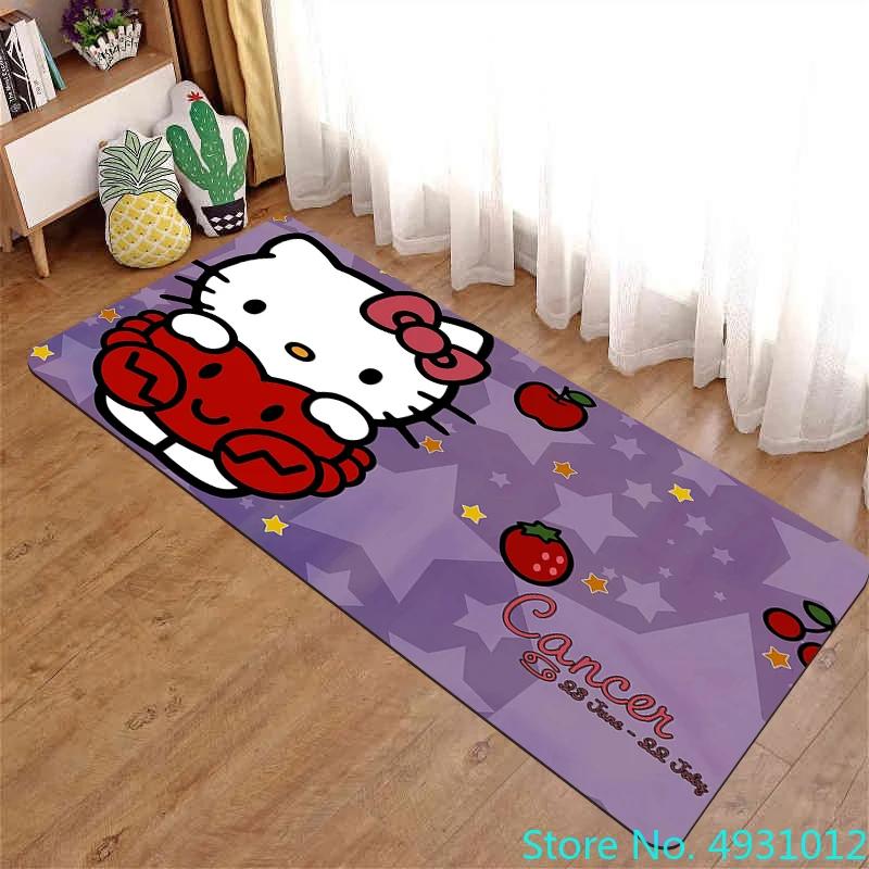Anime Cartoon Kawaii Hello Kitty Rug Carpet Living Room Bedroom Bedside Decoration Soft Baby Kids Children Anti Slip Floor Mat