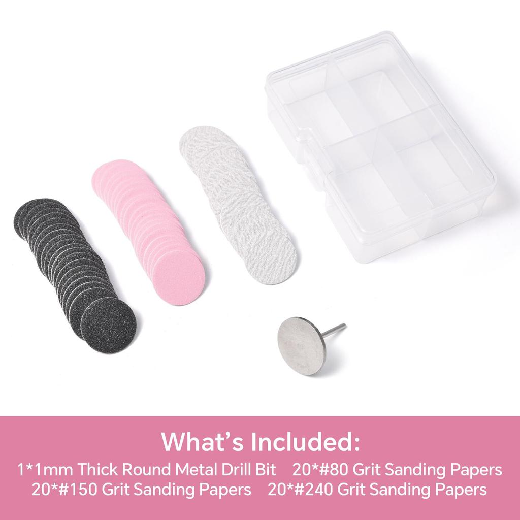 Set austauschbares Schleifpapier für abgestorbene Haut für Maniküre Pediküre mit Metallscheibe Nagelbohreraufsatz Hornhautentfernung Fußpflege Werkzeug Zubehör