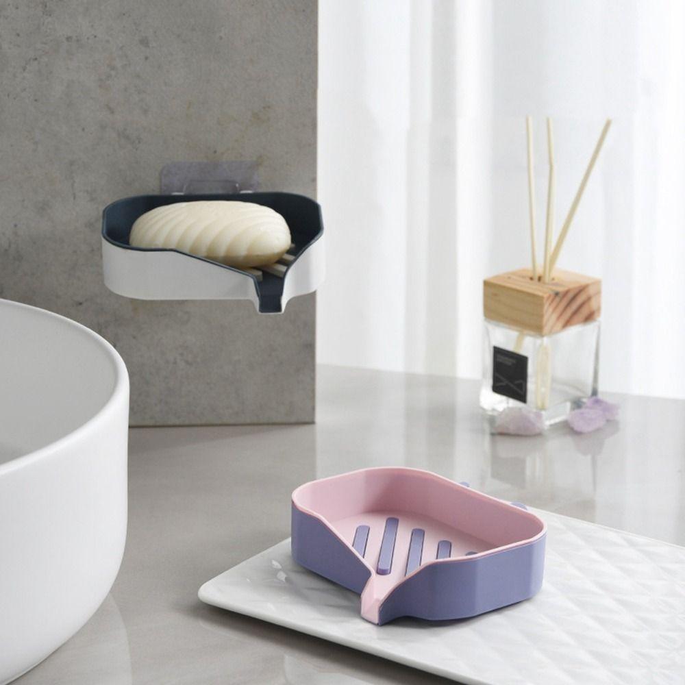 Punch-Free Double Layer Soap Holder Plastic Soap Box Portable Soap Dishes  Home