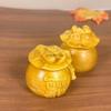 Wood Carving Money Bag Ornament for Gifts for The New Year and Housewarming Money Bag Wood Carving Decorative Item