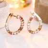 Unique Colorful Geometric Zircon Pendant Earrings for Women Girls Party Wear Earrings… More