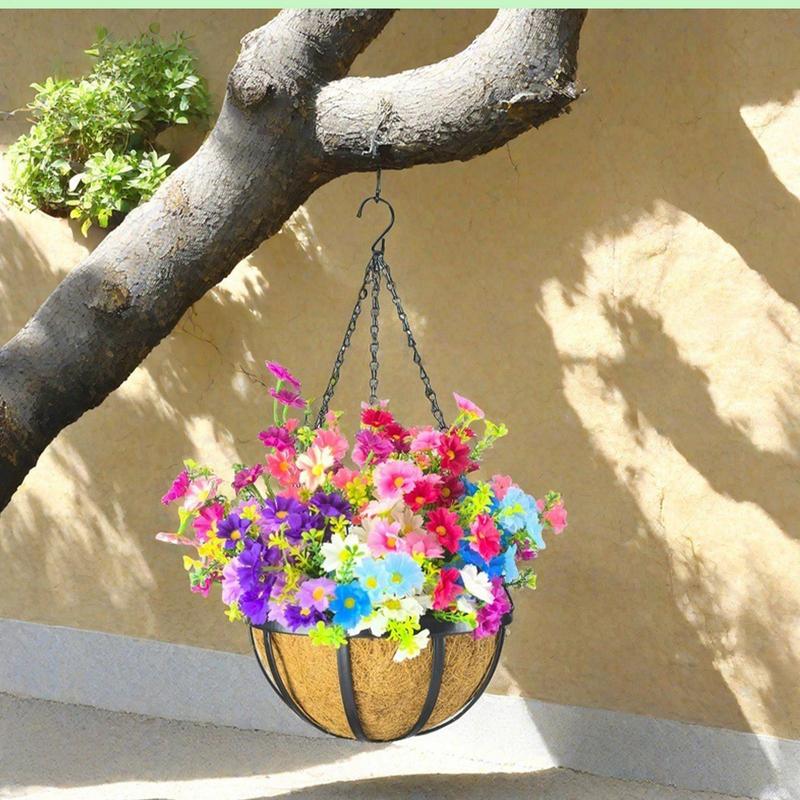 Round Wire Plant Holder Metal Hanging Basket Coconut Liner Lining Plants Flower Garden Pot for Home Balcony Decoration