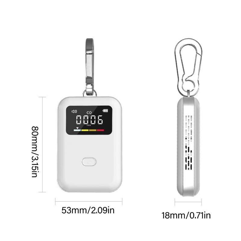 Compactly Mini Carbon Monoxide Detector USB C Charging Design Reals time CO Monitoring For Camping Home Car Safety