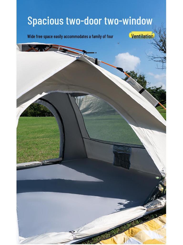 Automatic Outdoor Folding Camping Tent with Silver Coating - Rainproof and Durable