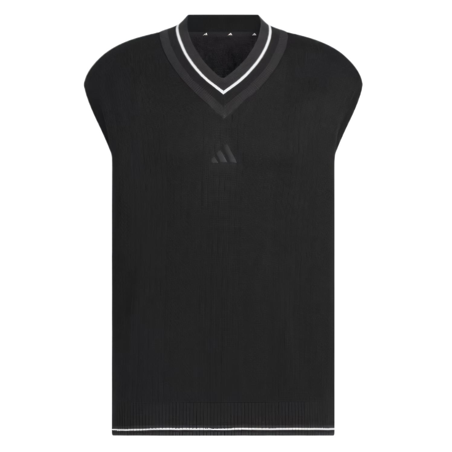 

Adidas SS25 Golf Apparel Sports Series Comfortable Soft Lightweight Loose Sleeveless Vest Unisex Tops Black JG1376 M
