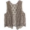 Summer Women Lace Vest Loose Cut-out Cardigan Vest Bohemian Style Cotton Woven Open Front Vest Thin Outwear