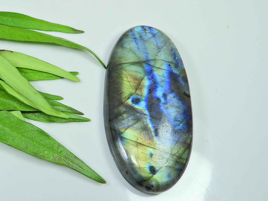 26X58MM Natürlicher Labradorit Multi Lila Ovaler Cabochon Loser Edelstein 115Cts SK-4038