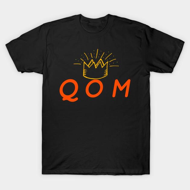 Men Black Print T-shirt Strava Qom Champion No-Cut Transfer Paper Print Cotton Tshirt 3XL