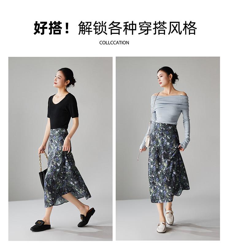 High Waisted Printed Bag Buttocks Fish Tail Skirt 2026 Spring Fashion Temperament Versatile Mid Length Skirt