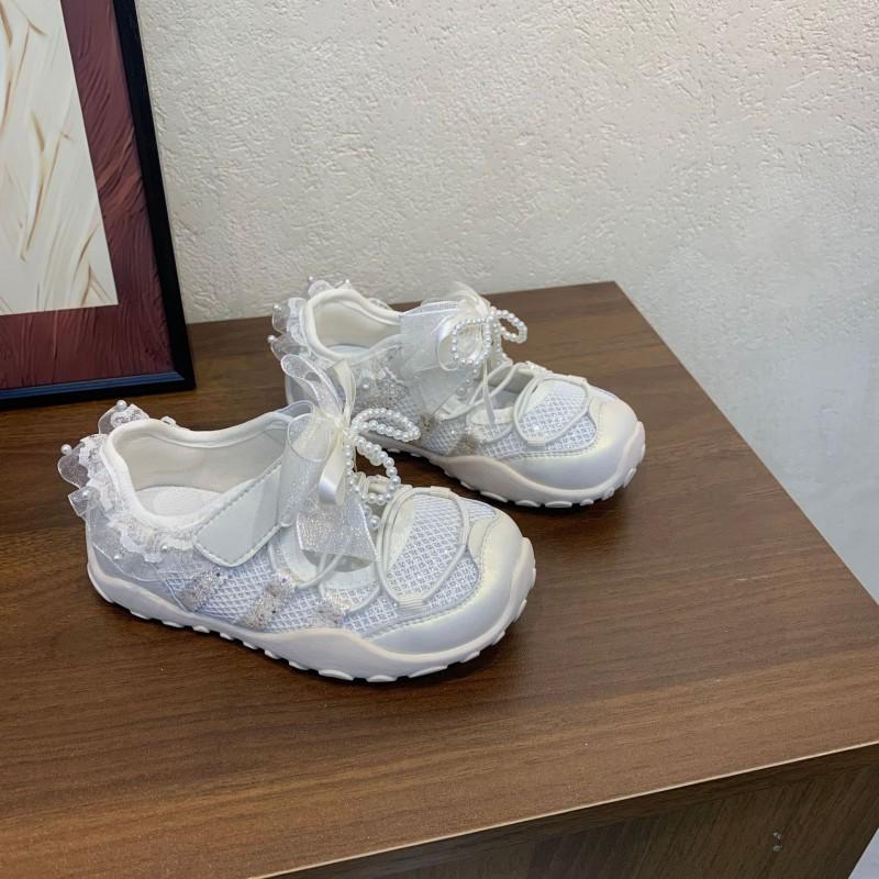 Youth style shoes Girls Casual Mesh Sneakers Soft Rubber Sole Round Toe With Kids Ages 4-12