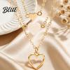 Heart Pendant 3Pcs/Set Women Necklace Three-Layer Stacking Design Sweet Charm