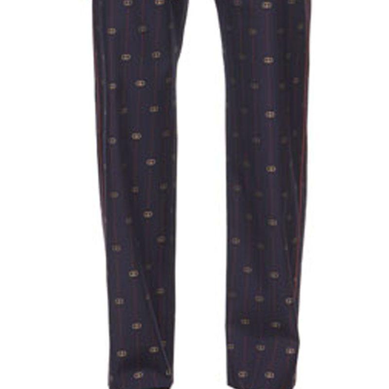 GUCCI Casual Pants Men's Marine Blue Moderate Straight Fit Pants 2214-51M19-0021
