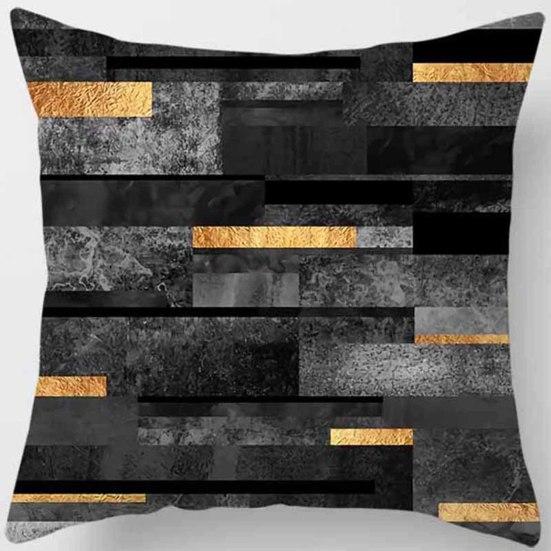 Charming Cushion Cover Wrinkle Free Dustproof Polyester Geometric Printed Cushion Throw Cover Furniture Accessories