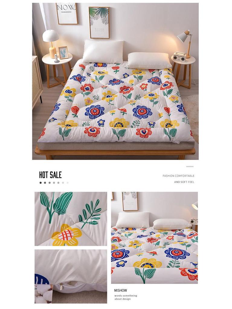 2025 Baumwoll-Matratzenauflage: Weiche, dicke, gesteppte Matratzenauflage für Einzelbetten - Ideal für Studentenwohnheime und Zuhause