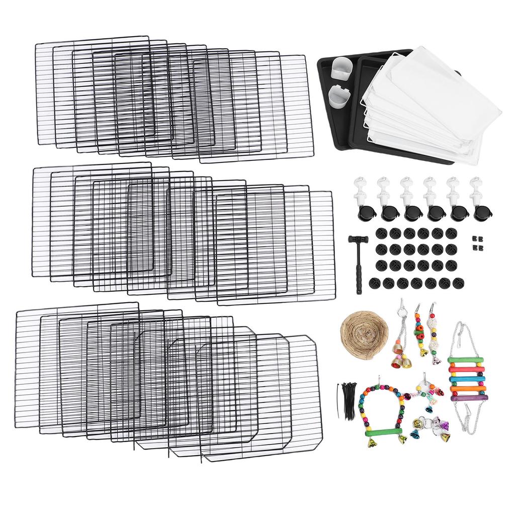 Large Bird Cage Luxury Villa with Tray Robust Iron Spacious Big Parrot Cage for Budgie Parakeet Cockatiel