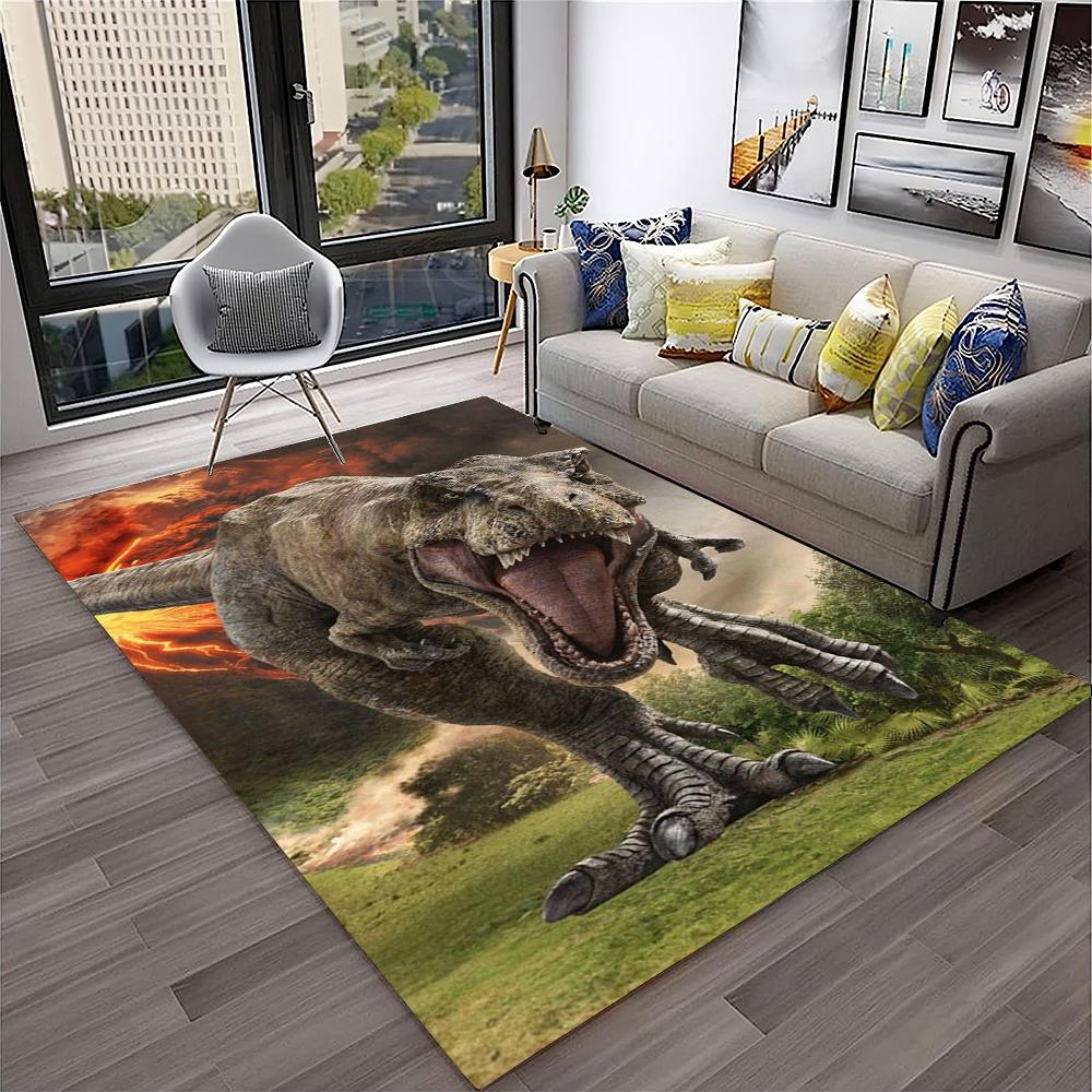 Jurassic Park Dinosaur Cartoon Child Carpet Rug for Home Living Room Bedroom Sofa Doormat Decor,Play Area Rug Non-slip Floor Mat