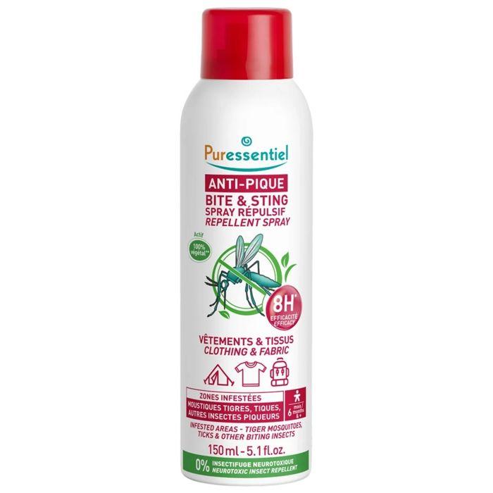 Puressentiel Spray Vêtements &amp; Tissus Anti-Pique Pompe 360 - 150 ml