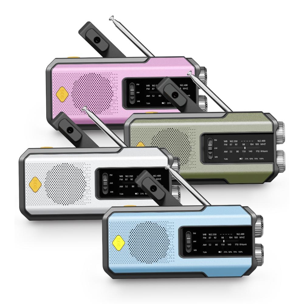 Hand Radio Portable AM/FM Radio, Weather Broadcast Emergency Hand Light Strip, Type-C Mobile Phone Charger and SOS Alarm Function
