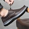 Shoes Men Luxury Black Genuine Leather Man Shoes Platform Cow Leather Designer Casual Shoes High Quality Outdoor Men's Sneakers