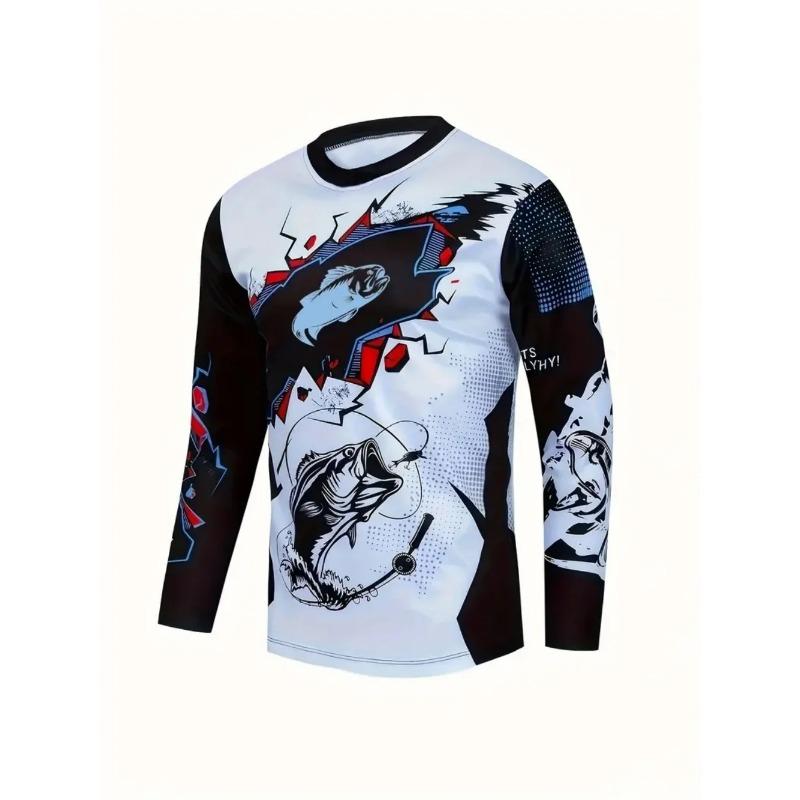 Fishing Shirts Men's T-Shirts Long Sleeve Men Clothes Autumn Streetwear Top Pullovers Male T Shirt Outdoor Casual Men's Clothing