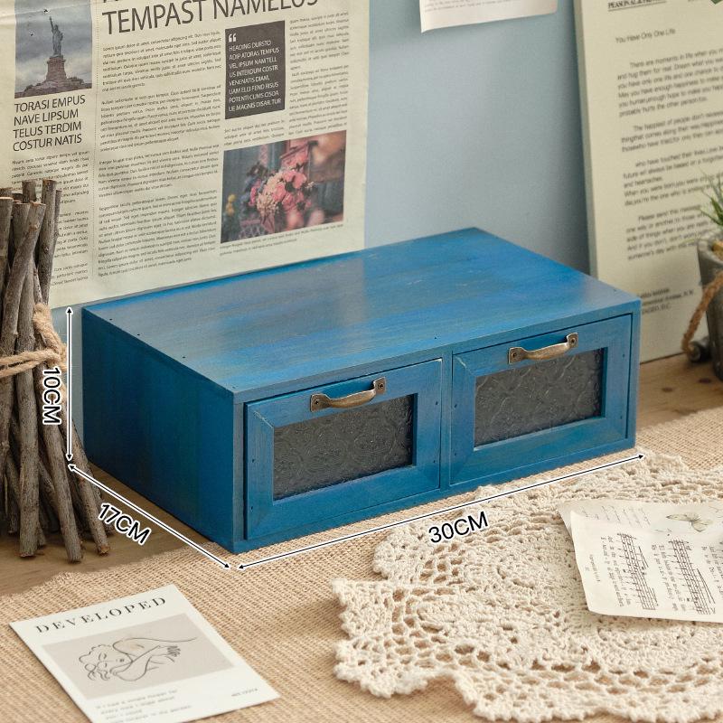 Retro Wooden Desk Organizer and Monitor Stand