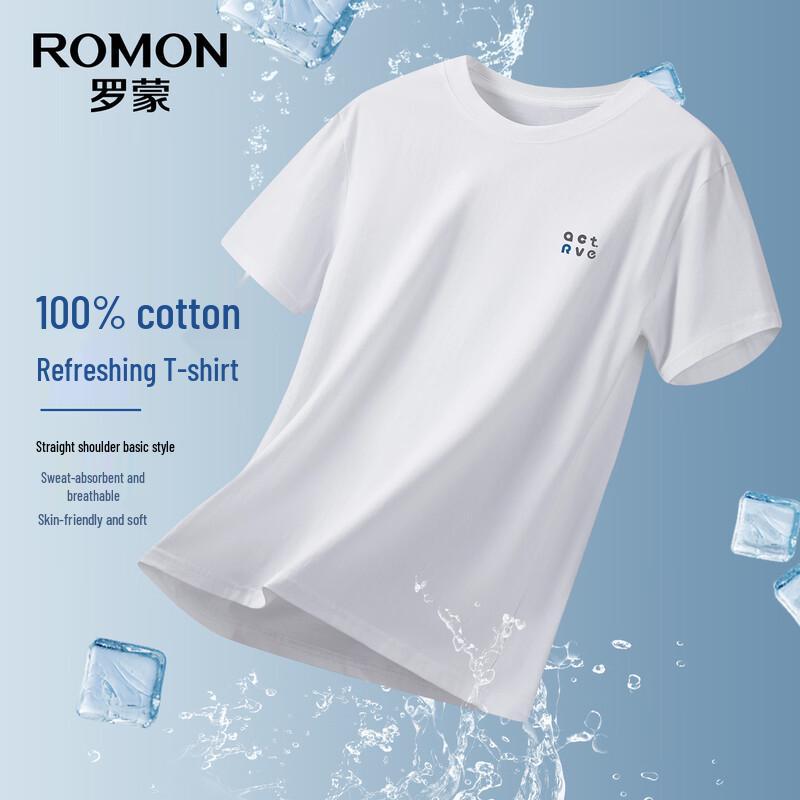 

Мужская хлопковая футболка ROMON с коротким рукавом и круглым вырезом 175