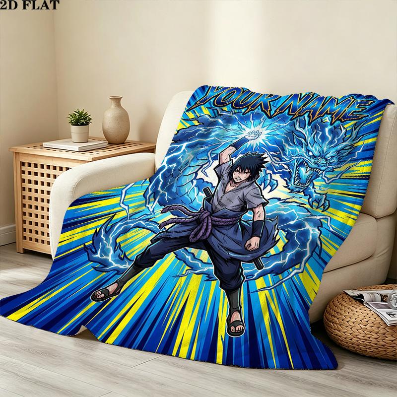 Custom Name,Naruto Printed Flannel Blanket, soft throw for bedroom sofa, washable, Christmas present, great gift.