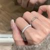 Light Luxury High-End Silver Twist Diamond-Set Ring, Super Flash Ring Stacked With Simple Design Temperament Index Finger Ring