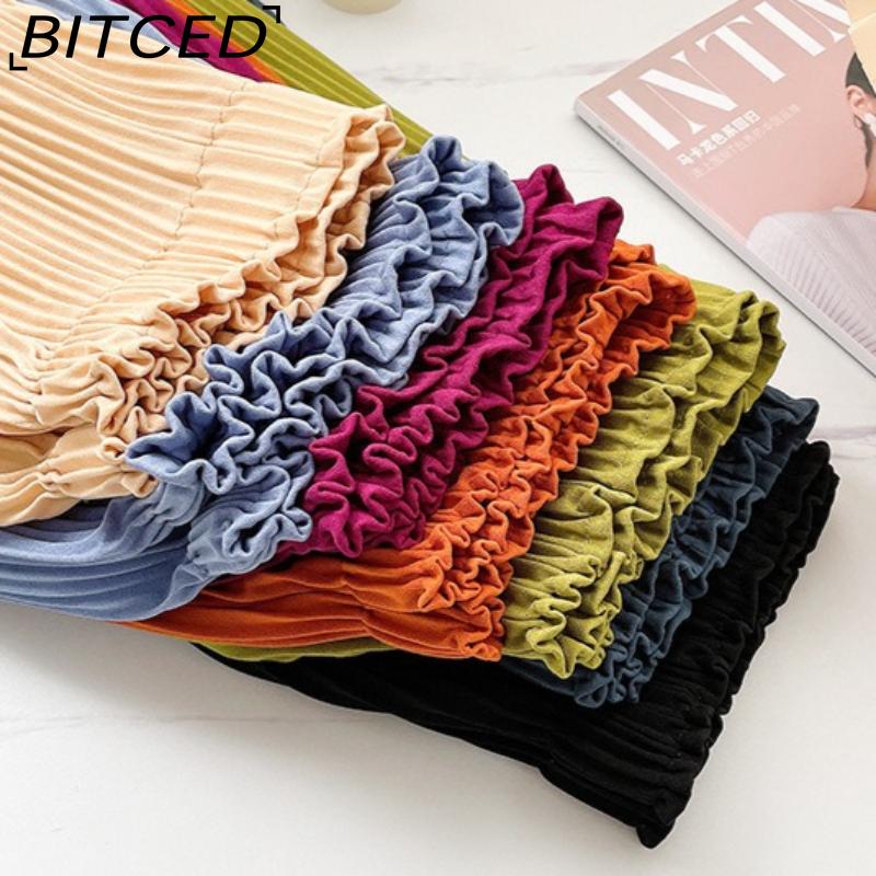 BITCED Pleated Shorts for Women Spring/Summer Casual Cropped Trousers High-Waisted Loose-Fit Flattering Straight-Leg Wide-Leg Trousers