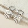 Teamer Sector Geometric Stainless Steel Dangle Earrings for Women Girls Fashion Minimalist Earrings Office Street Jewelry