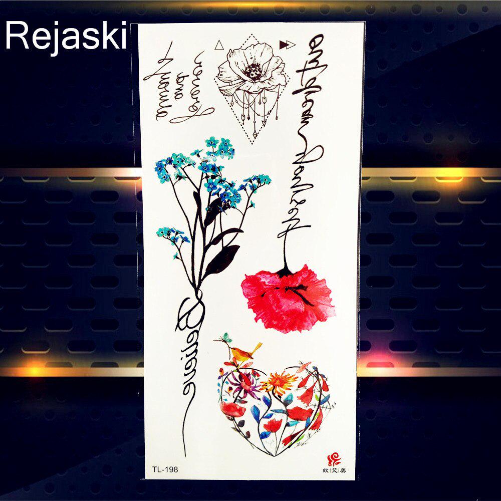 1 peça adesivo temporário de flor colorida tatuagem falsa à prova d'água para mulheres sexy beleza tatoos decalque