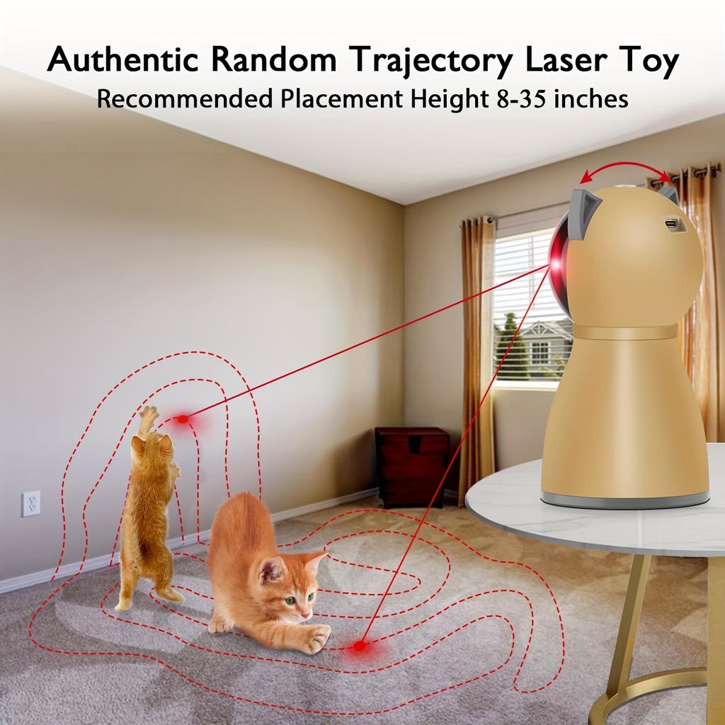 Valonii Interactive Cat Laser Toy Automatic for Indoor Cats,  Real Random Trajectory Rechargeable Laser Pointer Cat Toys for Indoor Cats/Kittens/Dogs