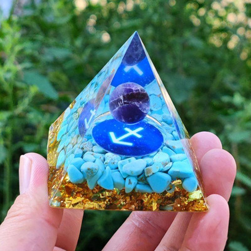 Energy Orgonite Chakra Pyramid Aura Divination Yoga Meditation Ornaments Craft