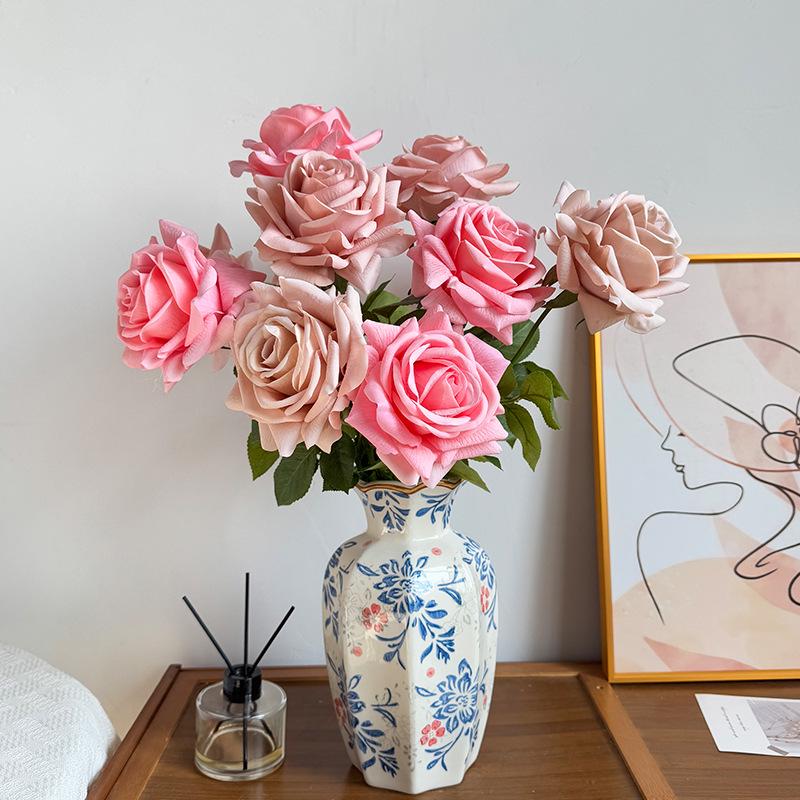 Luxury Realistic Touch Rose: Artificial Flower for Wedding, Living Room, or Dining Table Decor.