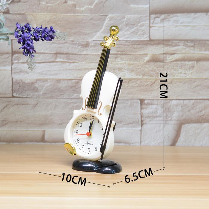 Creative violin clock Exquisite gift clock Children's bedroom alarm clock