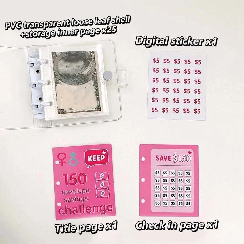 $150/300/500/1000 Money Saving Binder Cash Budget Storage Book Mini Budget Binder Save Money