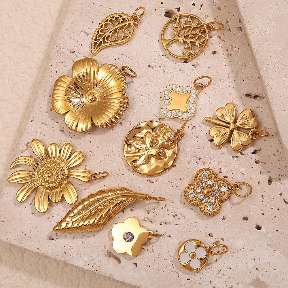 18K Gold-Plated Stainless Steel Beach-Style Pendant Necklace