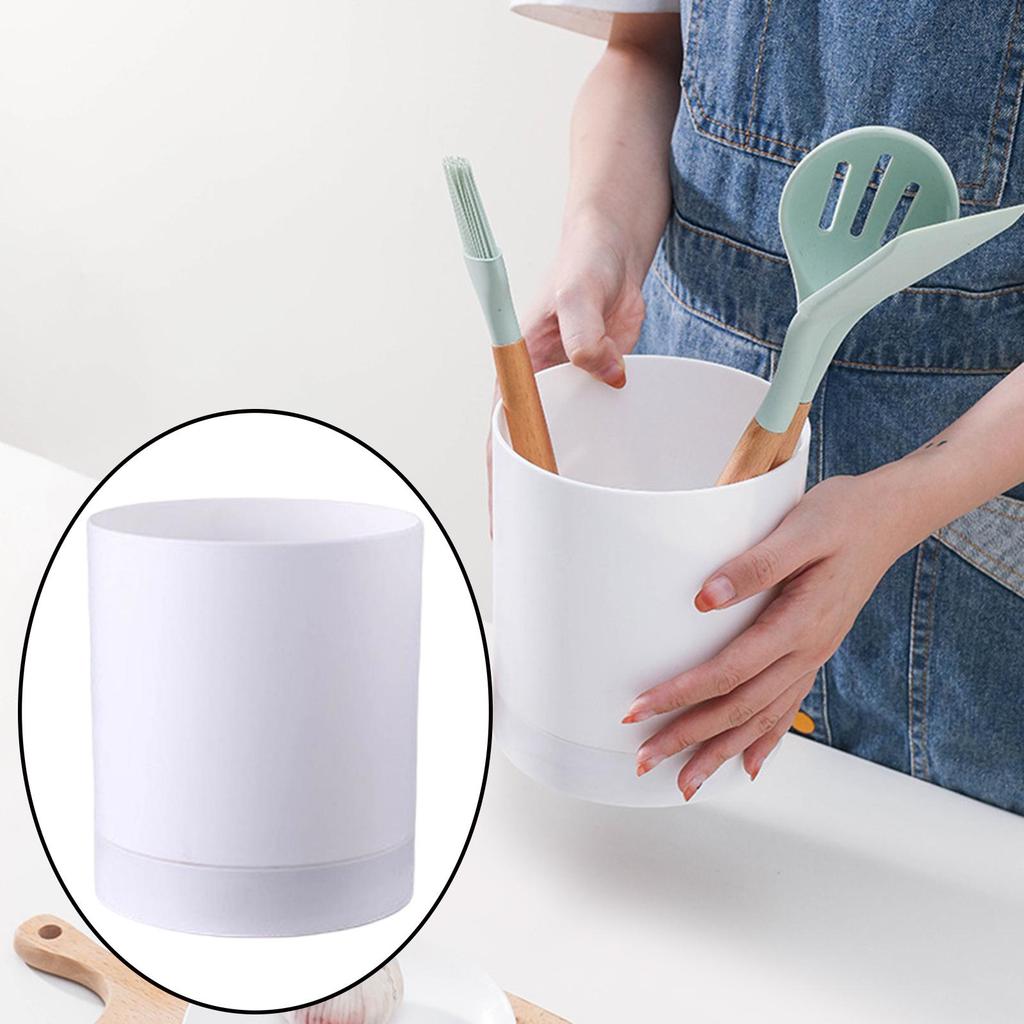 Household Kitchen Utensil Holder Cutlery Cooking Utensils Organizer Tableware Stand , White