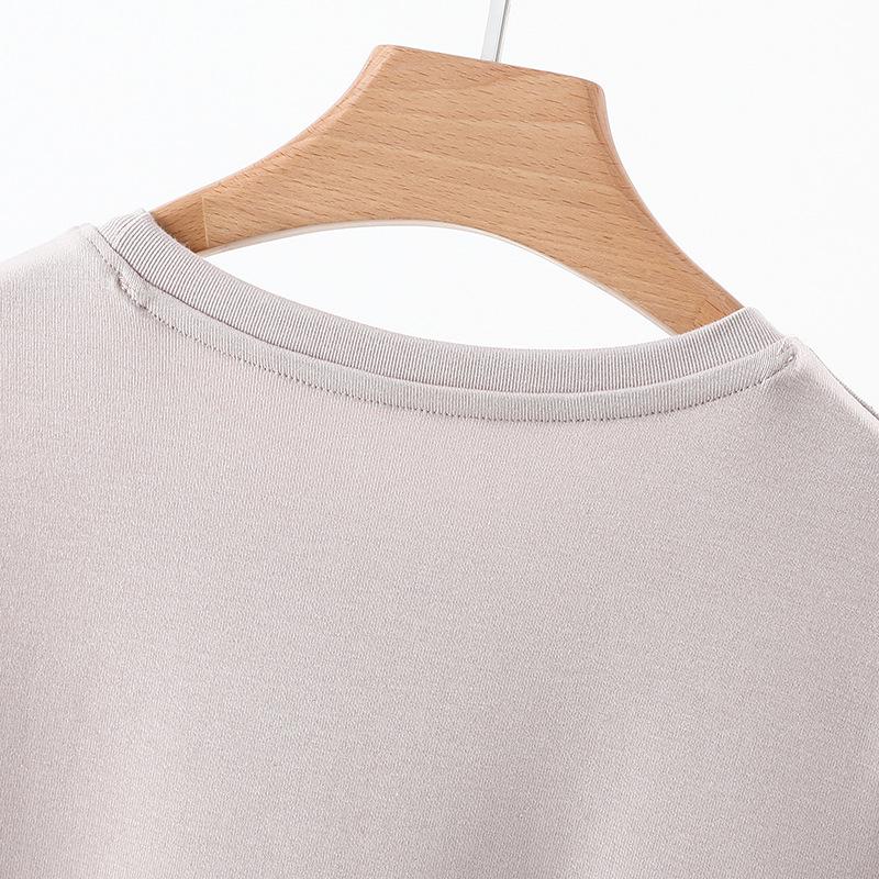 2025 Women's Slim-Fit Short-Sleeve Summer T-Shirt with Straight Shoulders and Round Neck