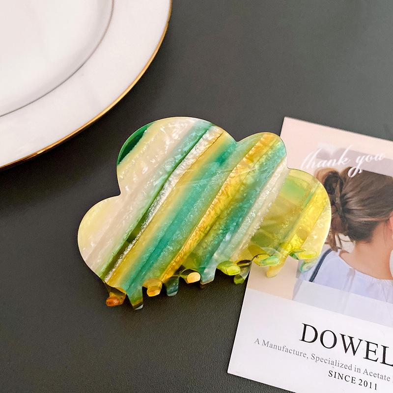 

Уникальная заколка-краб для волос из желто-зеленого ацетата ручной работы для детей со сладким шармом YellowGreen