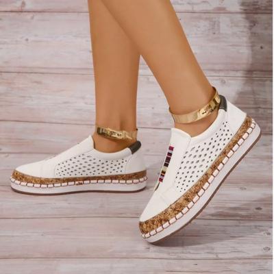 Women's Sneakers 2024 Autumn Vulcanized Shoes Hollow Out Casual  Ladies Shoes Slip On Fashion Elastic Breathable Female Footwear