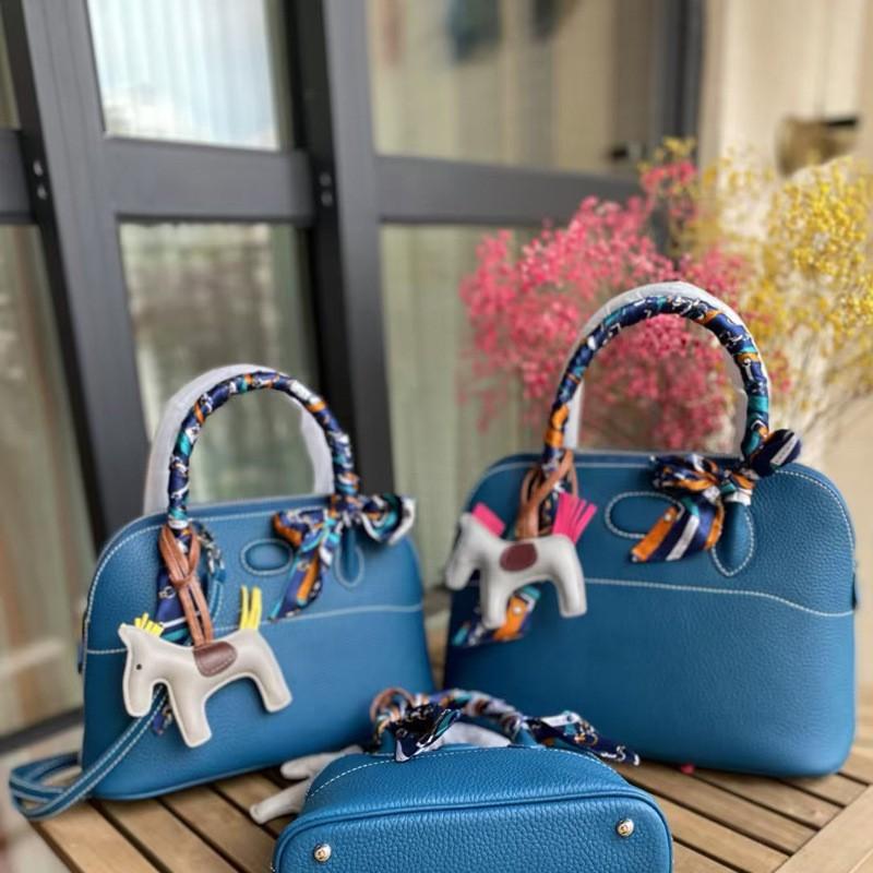 Genuine Leather Shell Tote Bag - Versatile Handbag Daily Use