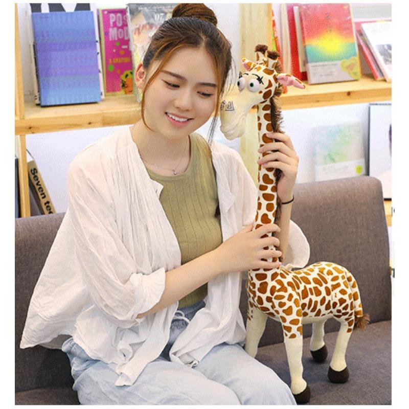 Madagascar Deer Doll Simulation Giraffe Plush Toy Large Doll Rag Doll Gifts for Children