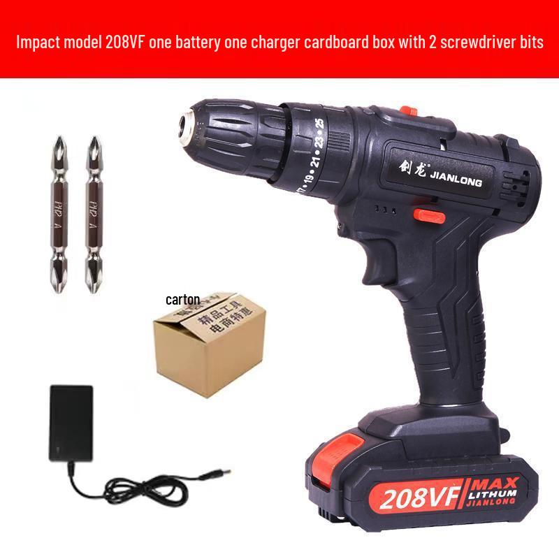 Cordless Dual-Speed Lithium Battery Electric Drill & Screwdriver for Household Use