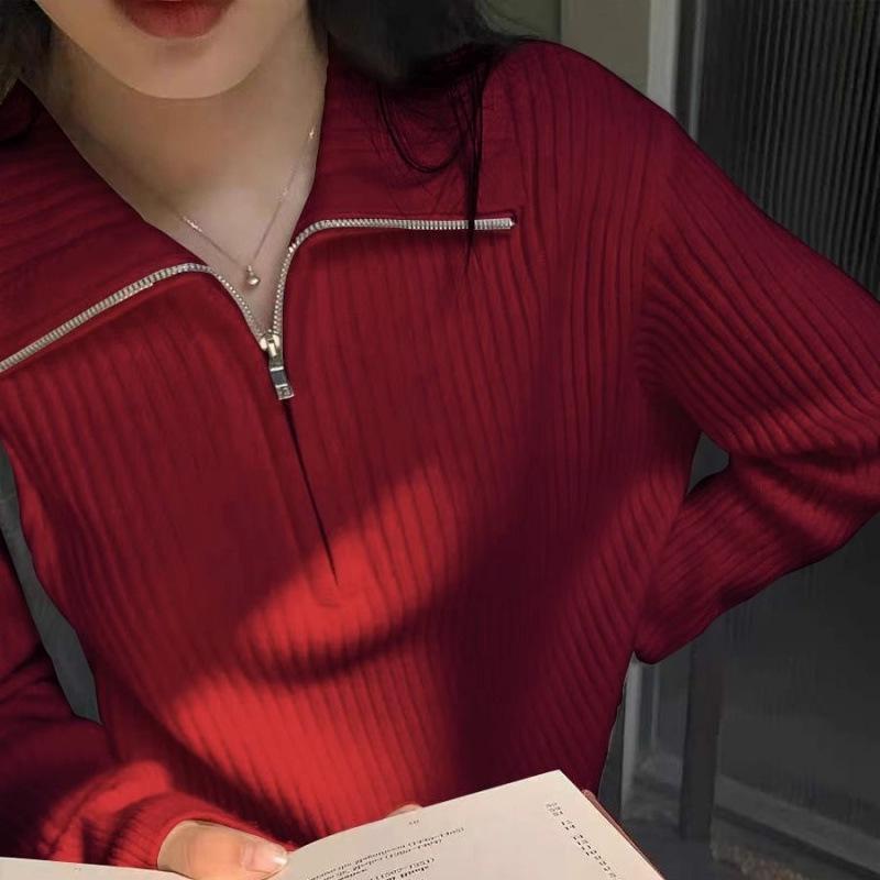 

Модный женский свободный трикотажный свитер на молнии - коллекция осень/зима 2024. M (recommended 95-105 jin)