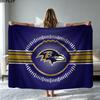 Koc flanelowy z nadrukiem Baltimore Ravens Wysokiej jakości Ciepły Komfortowy Pokrowiec na wszystkie pory roku Idealny na prezenty Wystrój domu