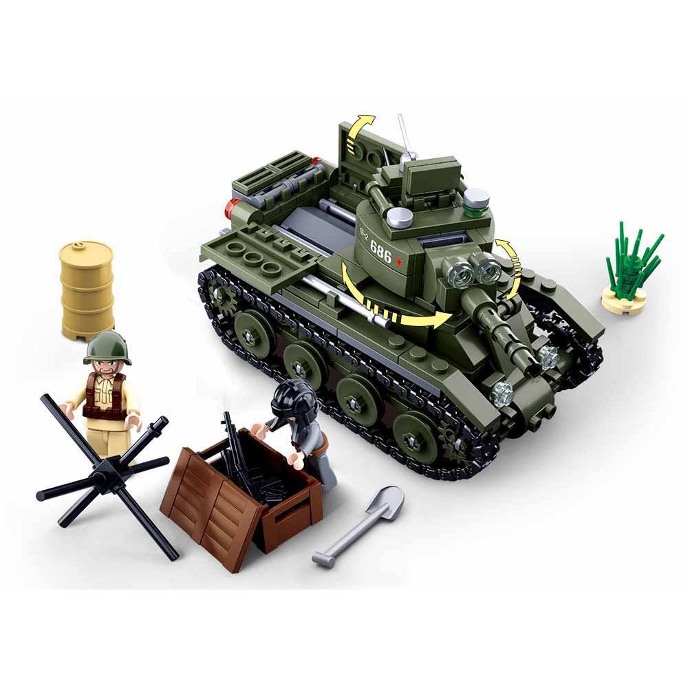 Mit den Bausteinen des Panzermodells des Zweiten Weltkriegs kompatibles Gebäude