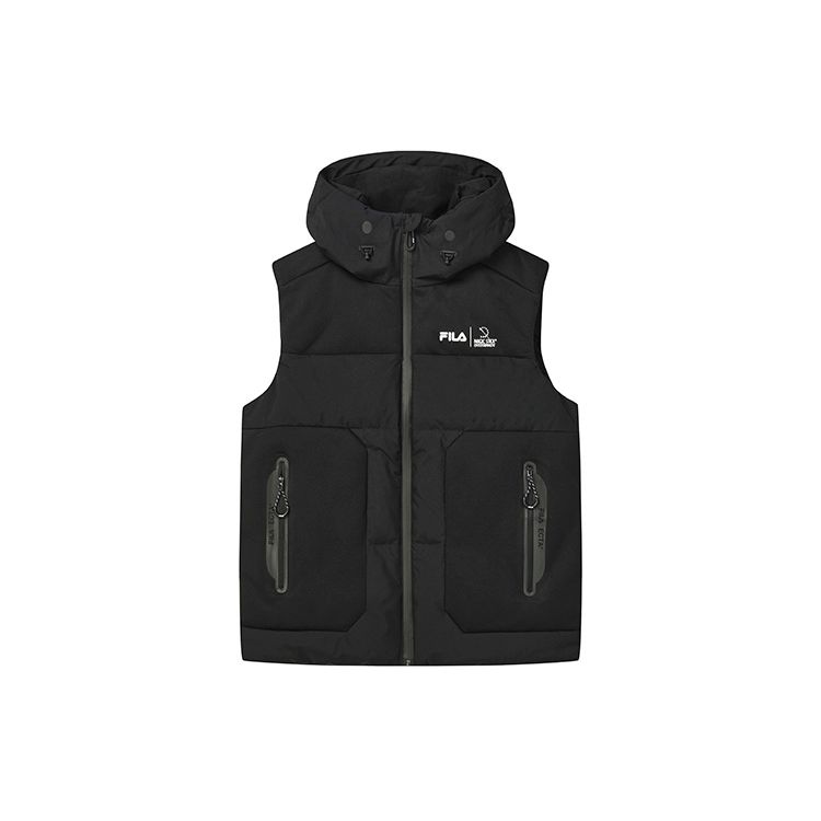 Fila Fused Straight Casual Down Vest Men Vests Black F11M249905F-BK