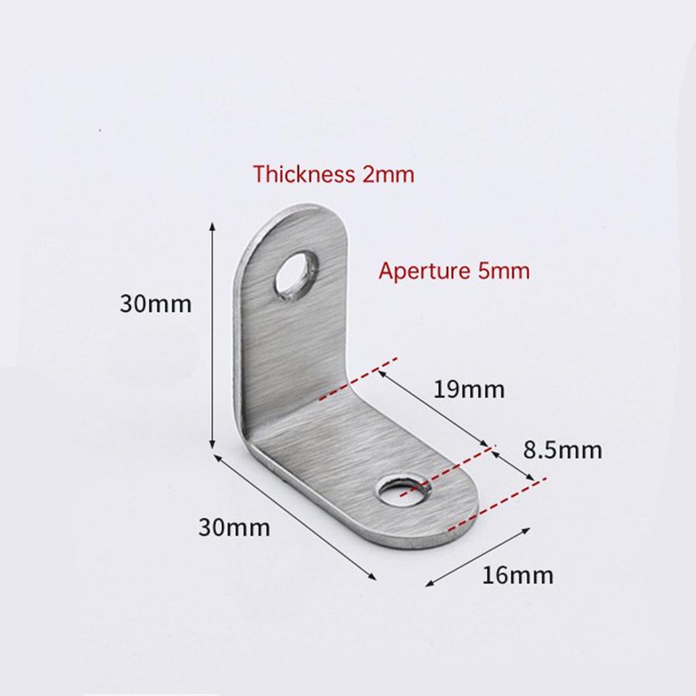 Stainless Steel Corner Code 90 Degree Right Angle Fixator Angle Iron L-shaped Triangular Bracket Layer Plate Furniture Tool