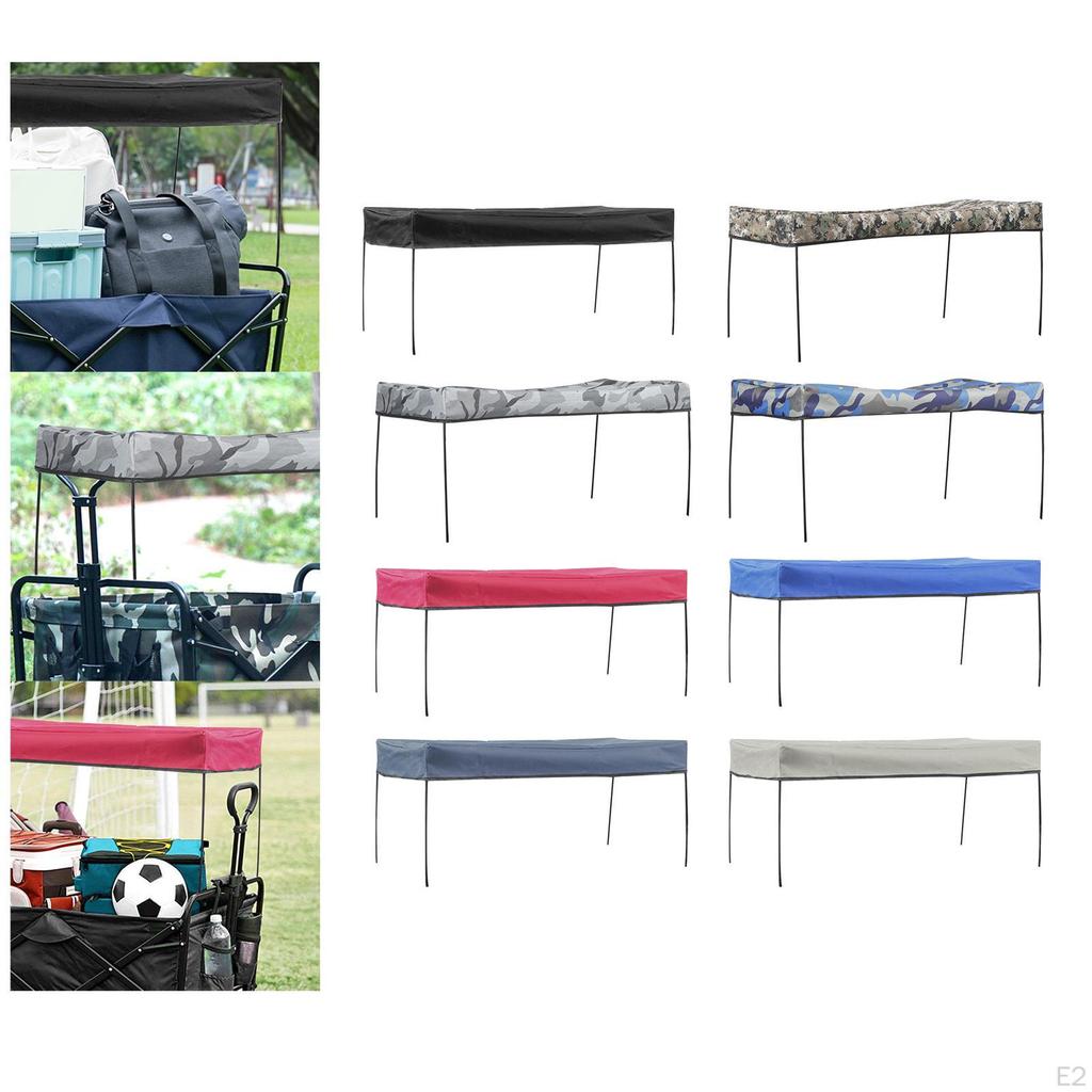 Wagon Canopy Awning Hand Push Pull Cart Basket Outdoor Garden Sunshade